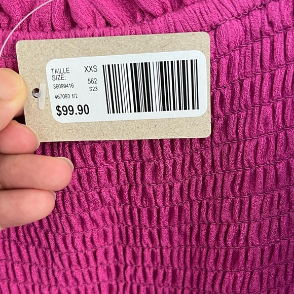 Linen Blend Short Sleeve Midi Dress - Thyme Maternity, Size XXS - Picture 4 of 5